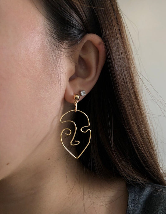 Abstract Face Earrings